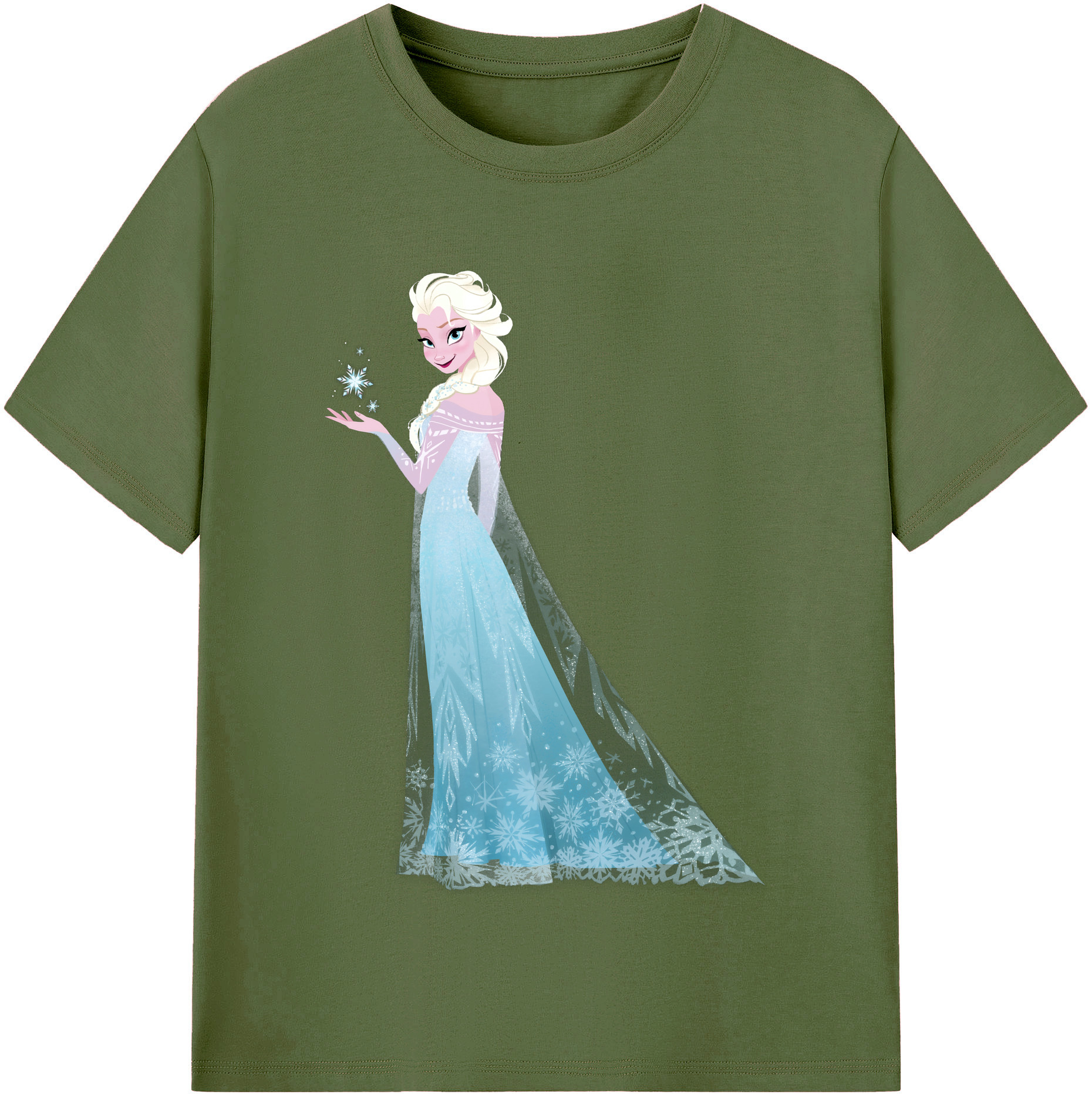 （画像用） アナと雪の女王 アンナ エルサ Frozen Anna Elsa 綿100％半袖Tシャツ（フロントプリント）